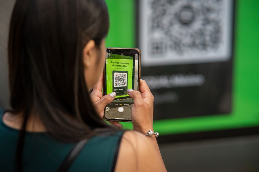 Guest scanning a QR review code